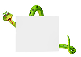 Sticker - fun Snake cartoon character with board