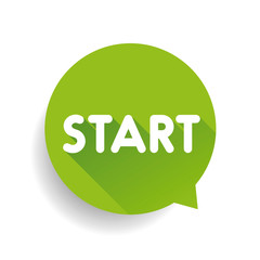 Poster - Start button speech bubble green