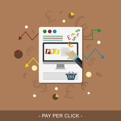 Poster - Pay per click. Vector web design.