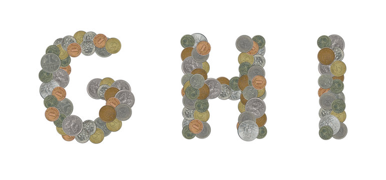 Alphabet with Old Coins