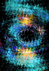 Poster - Color Abstract background and glass effect,  And light circle structure.