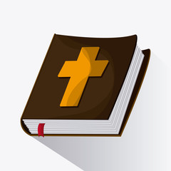 Sticker - Bible design. Book icon. Flat illustration