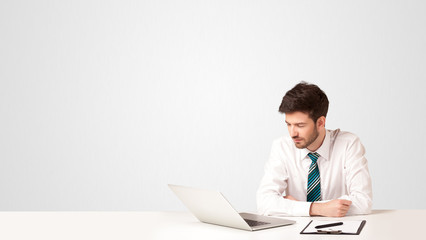 Wall Mural - Business man with white background