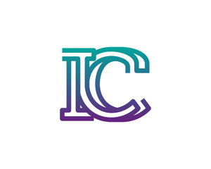 Sticker - IC lines letter logo