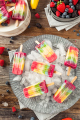 Canvas Print - Healthy Homemade Rainbow Popsicles