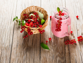 Wall Mural - Smoothie of redcurrant and berry.