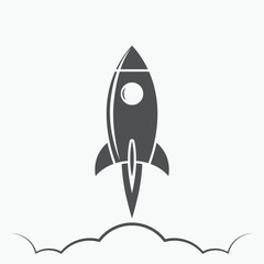 Wall Mural - rocket icon, rocket logo, rocket emblem on white background