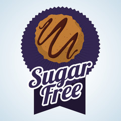 Wall Mural - Sugar free design. candy concept. sweet icon, editable vector