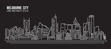 Fototapeta  - Cityscape Building Line art Vector Illustration design - Melbourne City