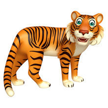 Funny Tiger Cartoon Character