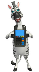 Canvas Print - cute Zebra cartoon character with swap machine