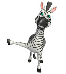 Poster - fun pointing Zebra cartoon character