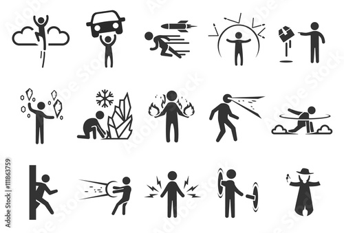 Super hero icons - Illustration Poster Mural XXL