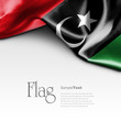 Flag of Libya on white background. Sample text.