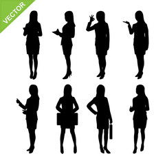 Business woman silhouette vector