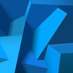 Poster - Abstract background with overlapping blue cubes