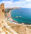 Крым, Судак, вид на бухту и пляж с крепости