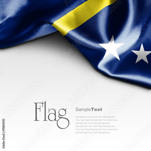 Flag of Curacao on white background. Sample text. Wallpaper Mural