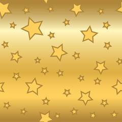 Wall Mural - stars seamless pattern gold retro background. glitter chaotic elements. abstract decoration golden f