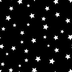 Wall Mural - star seamless pattern. black and white retro background. chaotic elements. abstract geometric shape 