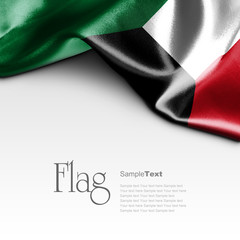 Wall Mural - Flag of Kuwait on white background. Sample text.