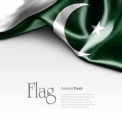 Wall Mural - Flag of Pakistan on white background. Sample text.