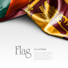 Flag Of Sri Lanka On White Background. Sample Text.