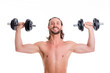 © Firma V - young man with exercised body train with bar-bell