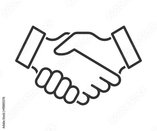 Fotografía Handshake line icon. Partnership and agreement symbol