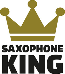 Sticker - Saxophone King with crown