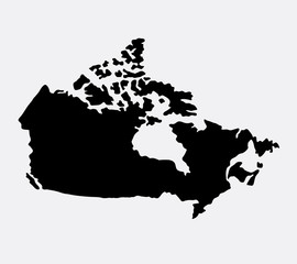 Wall Mural - Canada island map silhouette. Good use for symbol, logo, web icon, mascot, sign, or any design you want. Easy to use.