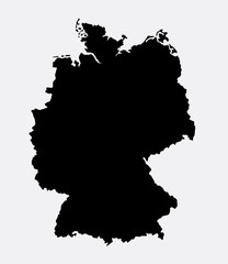 Canvas Print - Germany island map silhouette. good use for symbol, logo, web icon, mascot, sign, sticker, or any design you want. easy to use.