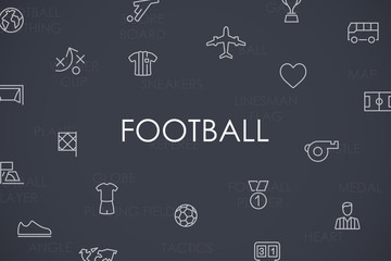  Football Thin Line Icons