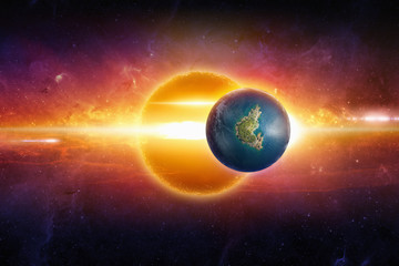 Wall Mural - earth-like planet in deep space