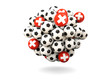 © Mikhail Mishchenko - Pile of footballs with flag of switzerland