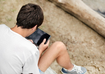 Canvas Print - Young Man with Tablet