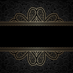 Vintage gold decoration on dard background