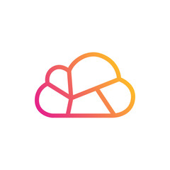 Wall Mural - Cloud computing and storage vector logo. Technology design template. Cloud computing logo. Cloud technologies logo. Cloud logo. Best cloud technologies logo. Cloud line art logo.