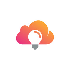 Wall Mural - Cloud computing and storage vector logo. Technology design template. Cloud computing logo. Cloud technologies logo. Cloud logo. Best cloud technologies logo. Cloud Think. Idea Cloud