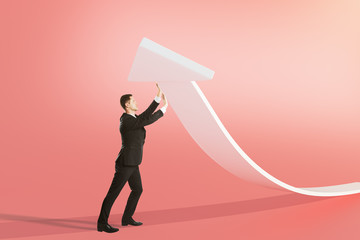 Aufkleber - Success concept white arrow