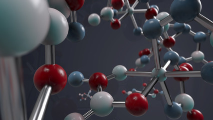 Poster - abstract 3d rendering of molecule structure