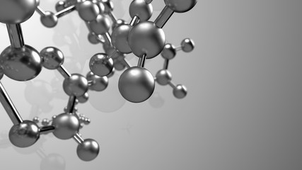 Poster - abstract 3d rendering of metal molecule structure