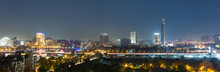 Panoramic View Of Central Cairo Skyline At Night