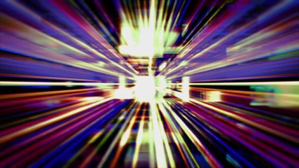 Wall Mural - light fx2125: traveling through a maze of flickering high energy light streaks (video loop).