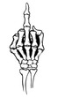 © 4ek - Skeleton shows middle finger, vector illustration, white background