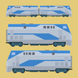 Railway locomotive. Modern diesel locomotive. Locomotive profile. Simple, flat style. Graphic vector illustration.