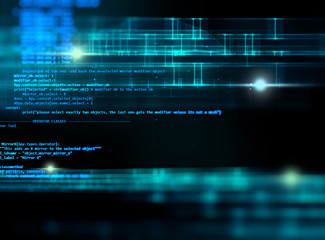Aufkleber - Programming code abstract technology background of software deve