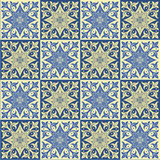 Fototapeta Kuchnia - Hand drawing seamless pattern for tile in blue and yellow colors.