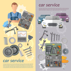 Car service car banner auto mechanic tool box car parts