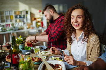 Wall Mural - Woman at the table